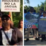 Bloqueo de calles Mata San Juan Mancebo, Gaspar González junta de vecinos El Higüero, reclamos Obras Públicas MOPC, transporte escolar El Higüero.