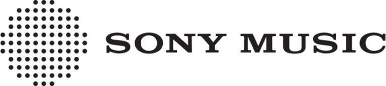 Logotipo corporativo de Sony Music e imágenes de artistas internacionales cuyos derechos musicales fueron adquiridos.