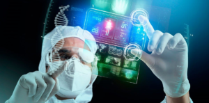 Ilustracion conceptual sobre sistemas de inteligencia artificial y redes neuronales aplicadas al descubrimiento cientifico.