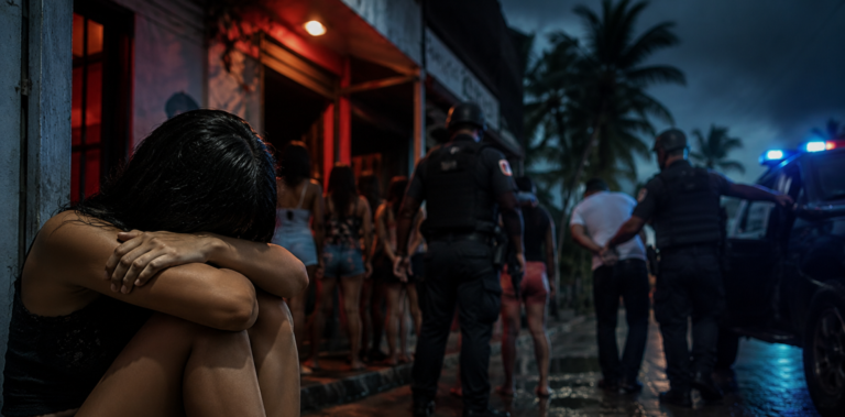 Autoridades de la Procuraduria Especializada contra la Trata de Personas realizan allanamientos contra la explotacion sexual en Cabarete Puerto Plata.