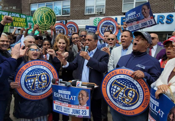 Adriano Espaillat respaldo sindicatos Nueva York.