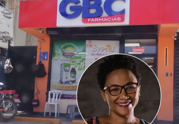 Fachada de una sucursal de Farmacia Medicar GBC en República Dominicana, cadena investigada por su presunta vinculación al escándalo de corrupción en el Seguro Nacional de Salud (SENASA).