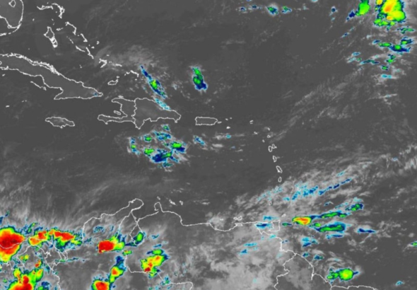El Centro de Pronósticos emitió una alerta por aguaceros fuertes y posibles granizadas sobre varias regiones de la República Dominicana