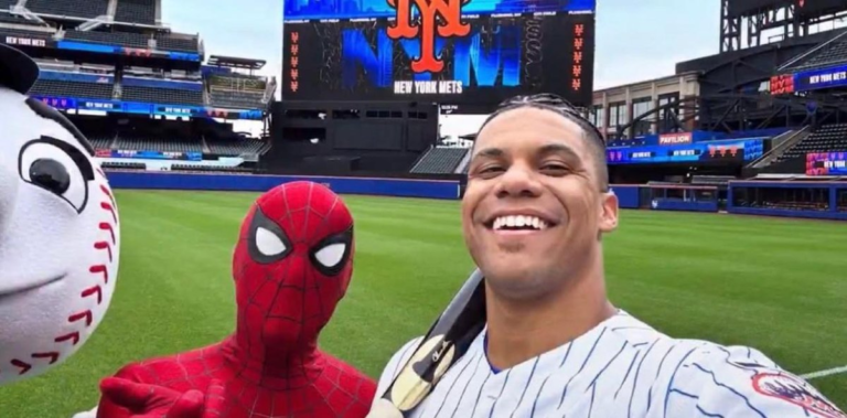 Juan Soto y Mr. Met protagonizan comercial de Spider-Man