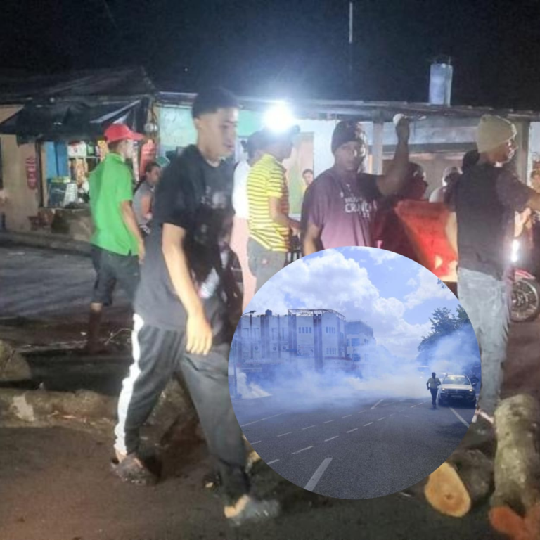 Policia dispersa con bombas lacrimogenas protesta por apagones en Ocoa