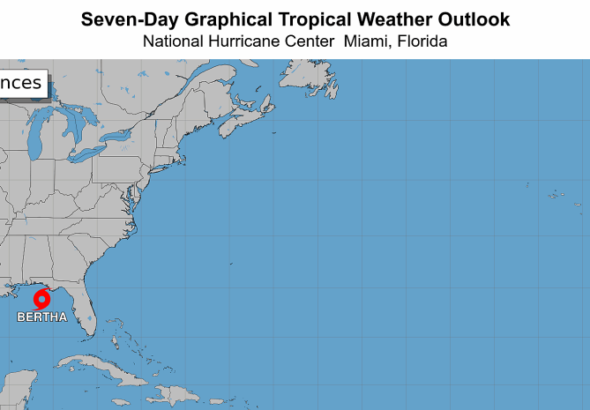 Amenaza ciclónica: Tormenta Bertha avanza hacia Florida y Luisiana con peligro de inundaciones.