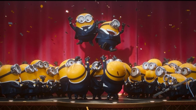 Escena animada de la película Minions & Monsters de Illumination y Universal Pictures, líder en cines.
