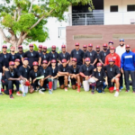 Integrantes de la selección dominicana de béisbol durante un entrenamiento oficial previo a los Juegos Centroamericanos Santo Domingo 2026.