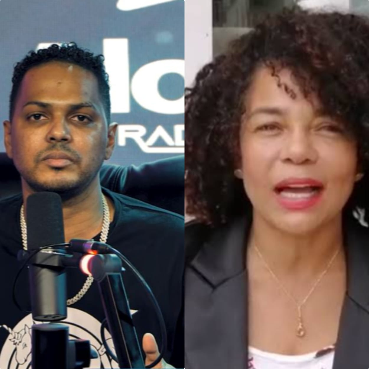 La humorista Cheddy García durante su participación en el programa radial Fogaraté exponiendo detalles de su demanda legal