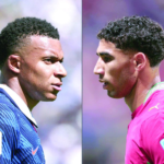 Composición de Kylian Mbappé y Achraf Hakimi representando el choque de cuartos de final en el Mundial 2026.