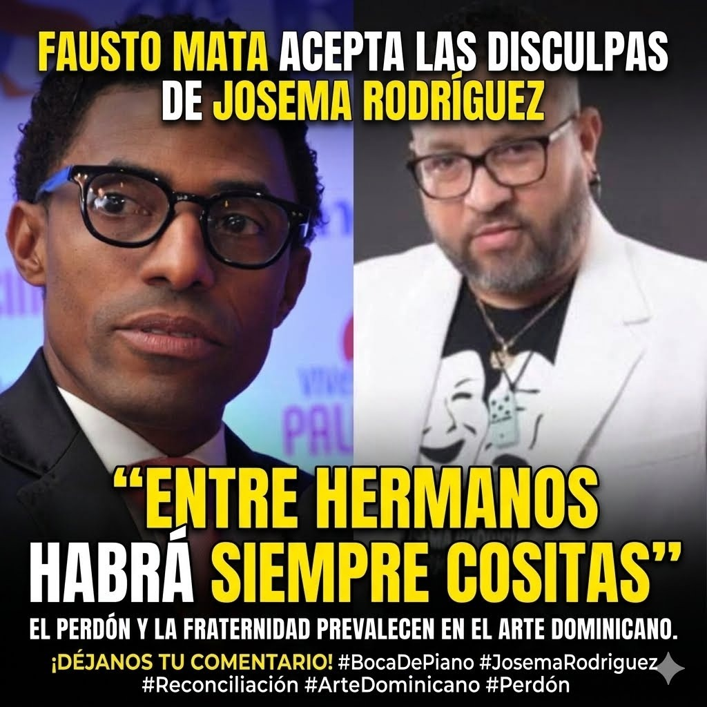 Los actores de comedia dominicanos Fausto Mata y José Manuel Rodríguez "Josema" sonriendo juntos en un evento público antes de su reciente malentendido