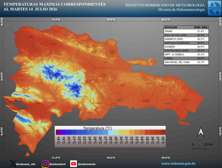 Clima en RD: Polvo del Sahara asfixia con calor mientras Indomet vigila onda tropical en el Atlántico.