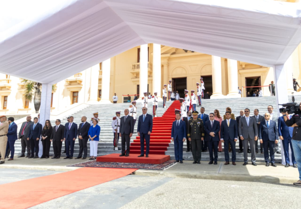 Presidente Abinader recibe en el Palacio Nacional al presidente de Honduras Nasry Asfura Zablah