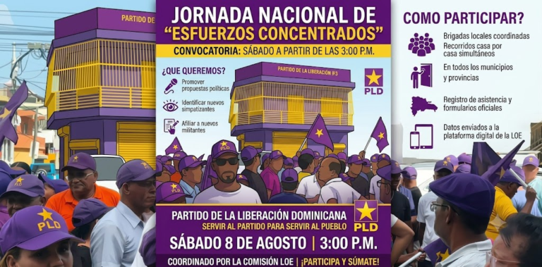 PLD realiza jornada nacional de "Esfuerzos Concentrados" este sábado