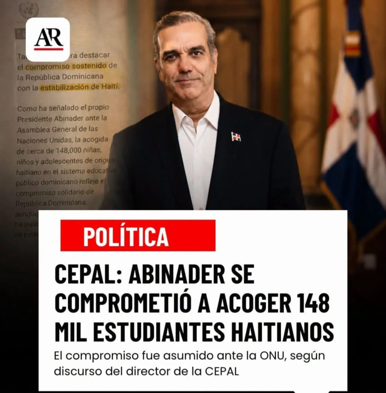 CEPAL: Abinader comprometió a RD ante la ONU para educar 148,000 niños haitianos