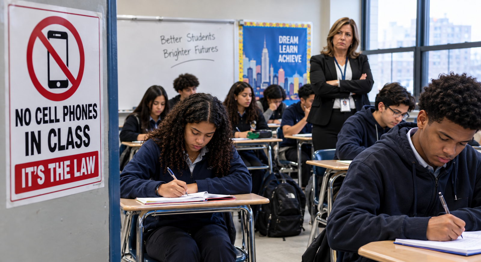 La ley vs. la trampa: Docentes de Nueva York revelan el calvario de vigilar las aulas sin celulares a un año de la prohibición