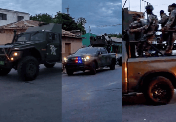 Blindaje fronterizo: Unidades tácticas y vehículos blindados vigilan la línea divisoria tras incidentes en el vecino país